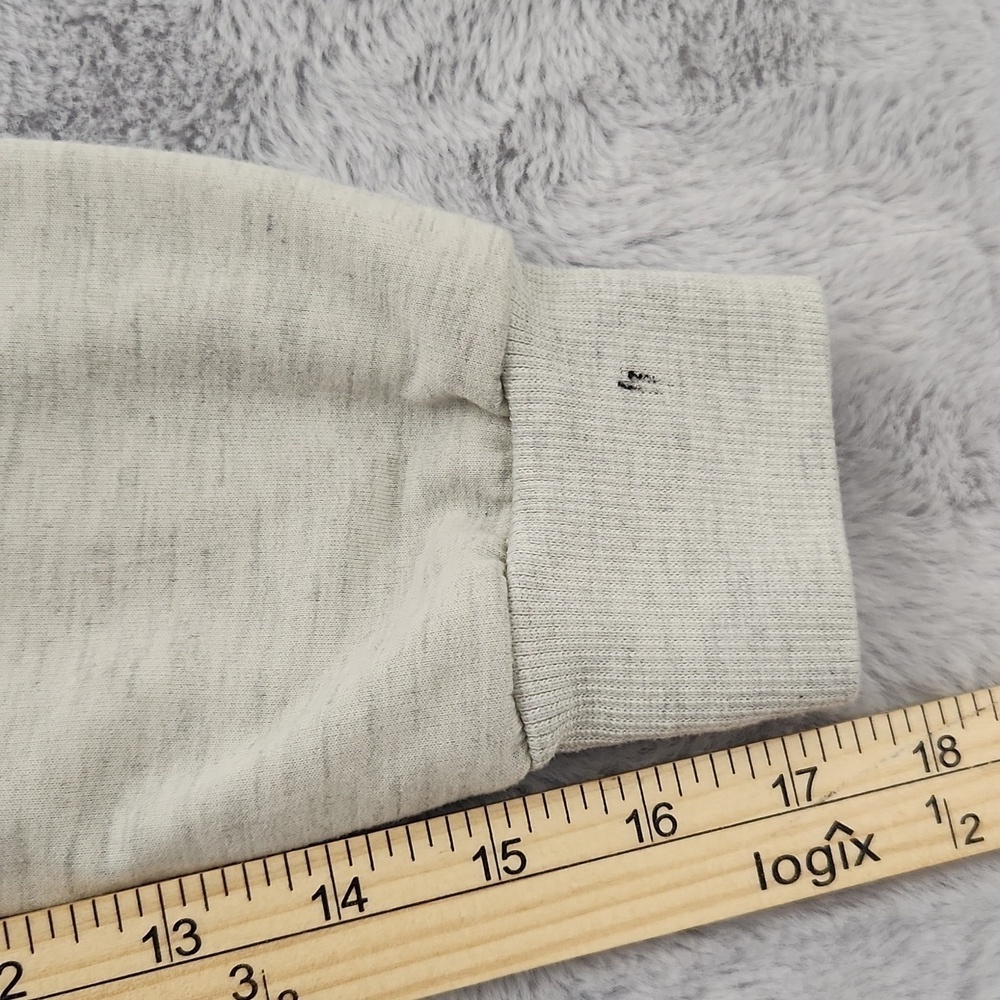 Women's Cream Lace-Up Cropped Sweatshirt Pullover Top Size M - Picture 7 of 10